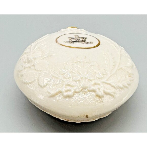 Belleek 19th c. Porcelain Judaica Jewish Irish Circumcision Flask 1st Gen Mark - Picture 5 of 10